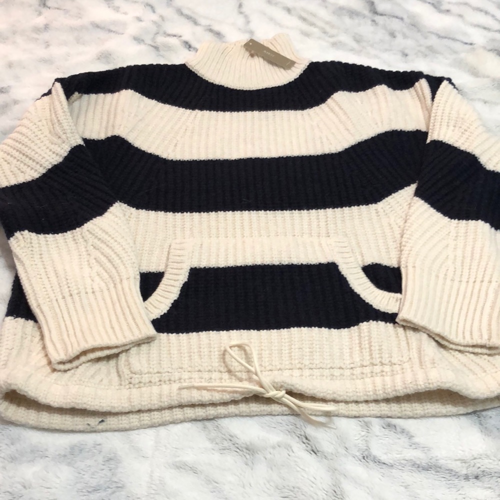 NWT J Crew Mock Neck Striped Sweater